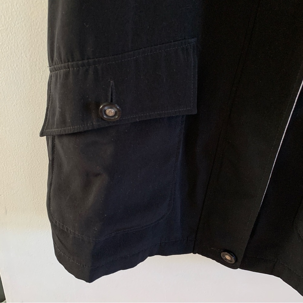 Black Spring Jacket Size Small Removable Hood Outbrook Mid Length Long Sleeve - Picture 3 of 7